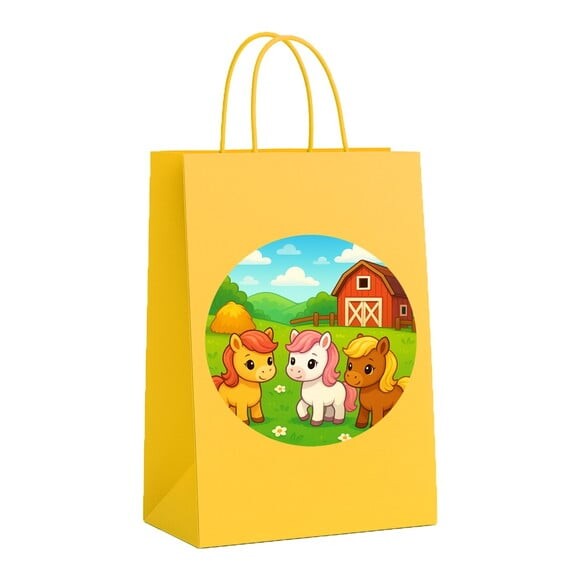 Sacola de Papel Personalizada Infantil Pôneis