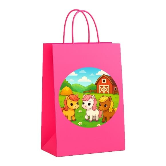 Sacola de Papel Personalizada Infantil Pôneis