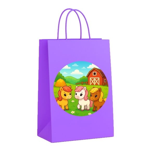 Sacola de Papel Personalizada Infantil Pôneis