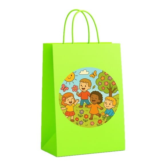 Sacola de Papel Personalizada Infantil Primavera Divertida