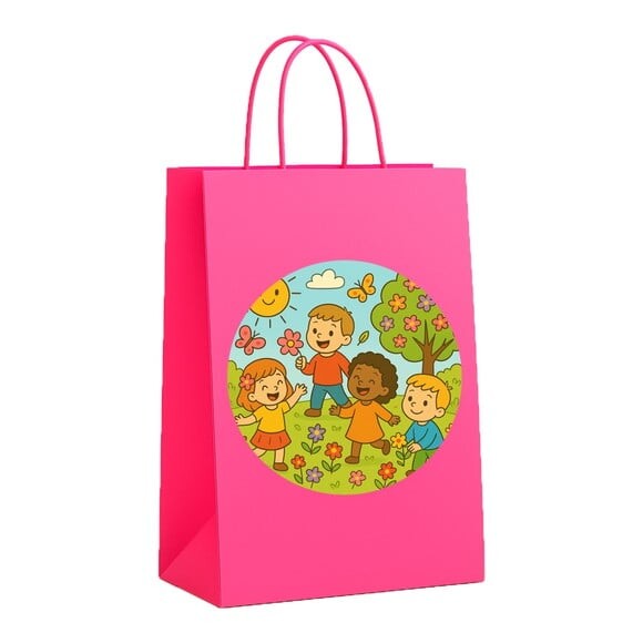 Sacola de Papel Personalizada Infantil Primavera Divertida