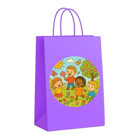 Sacola de Papel Personalizada Infantil Primavera Divertida
