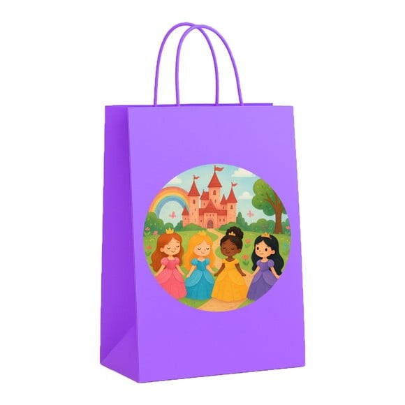 Sacola de Papel Personalizada Infantil Princesas Encantadas