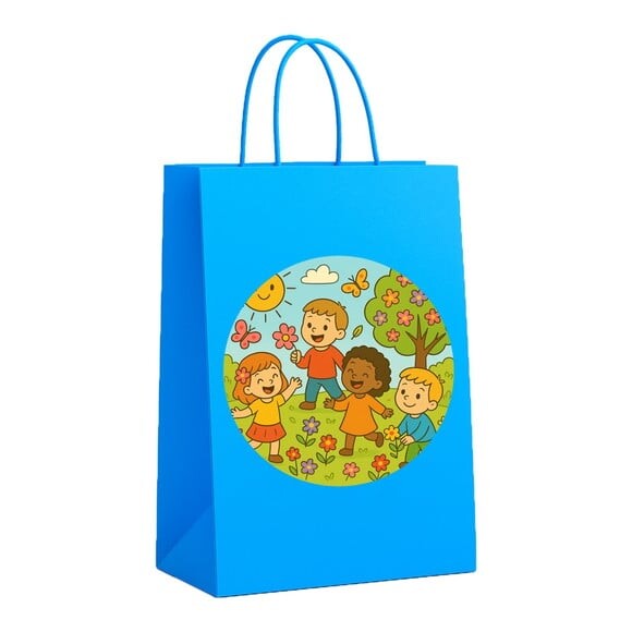 Sacola de Papel Personalizada Infantil Primavera Divertida