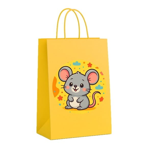 Sacola de Papel Personalizada Infantil Ratinho Fofo