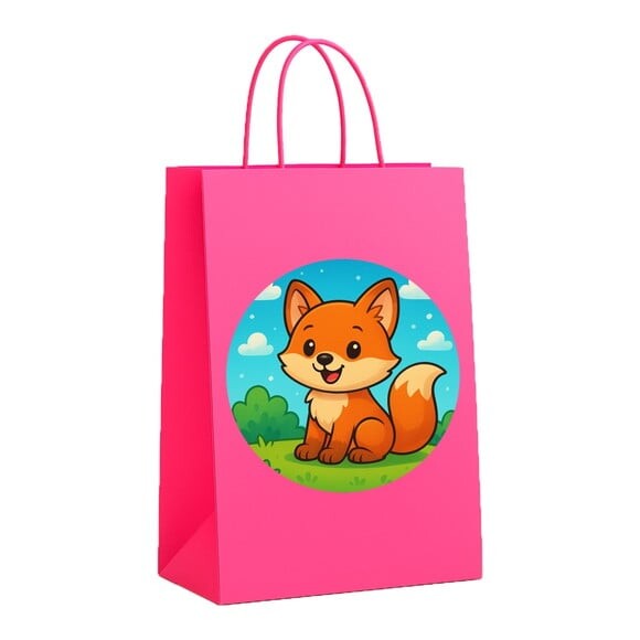 Sacola de Papel Personalizada Infantil Raposinha
