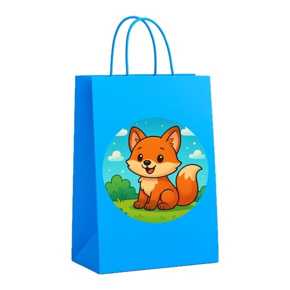 Sacola de Papel Personalizada Infantil Raposinha