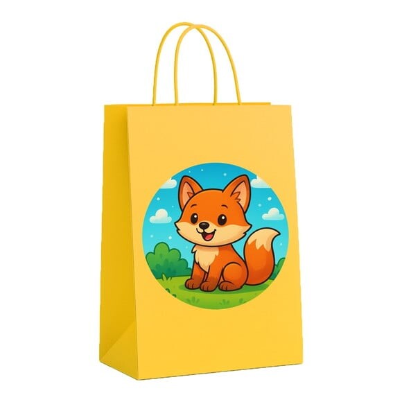 Sacola de Papel Personalizada Infantil Raposinha
