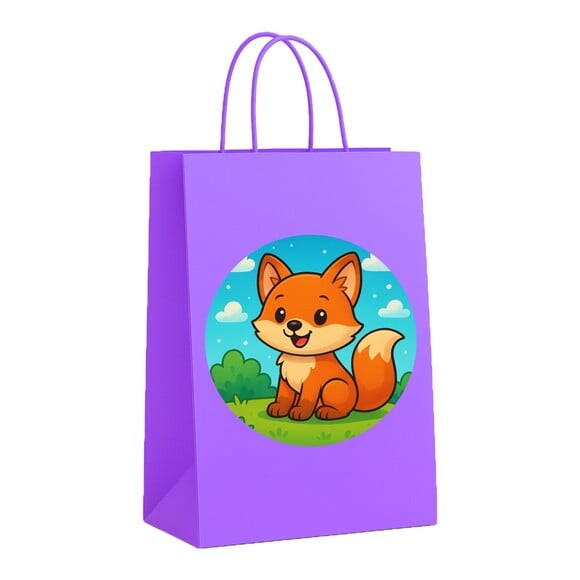 Sacola de Papel Personalizada Infantil Raposinha