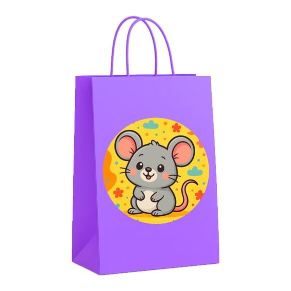 Sacola de Papel Personalizada Infantil Ratinho Fofo