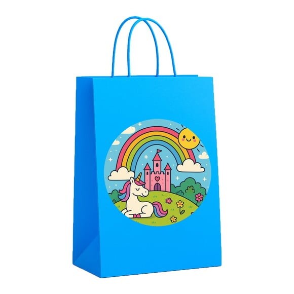 Sacola de Papel Personalizada Infantil Reino do Arco-íris