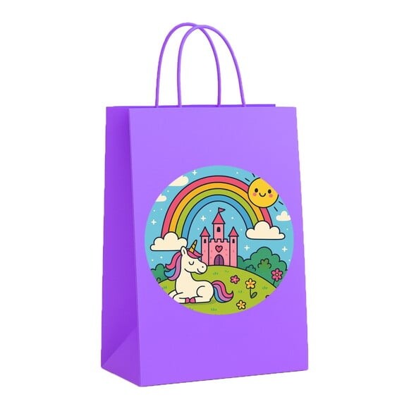 Sacola de Papel Personalizada Infantil Reino do Arco-íris