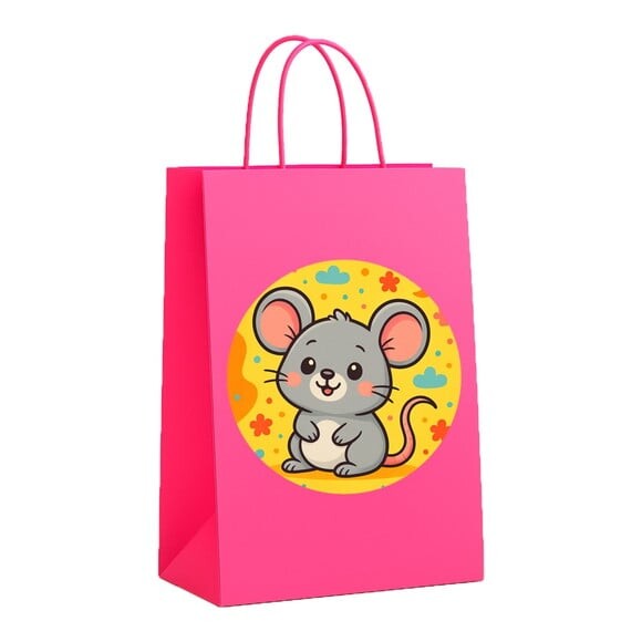 Sacola de Papel Personalizada Infantil Ratinho Fofo