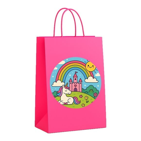 Sacola de Papel Personalizada Infantil Reino do Arco-íris