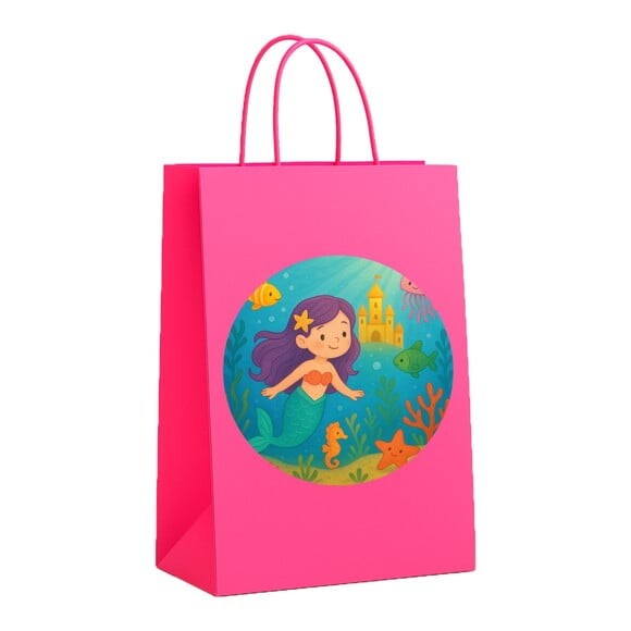 Sacola de Papel Personalizada Infantil Reino Subaquático