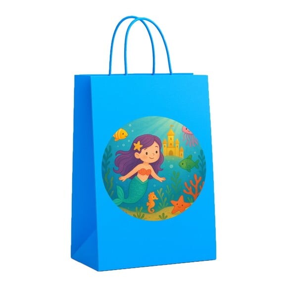 Sacola de Papel Personalizada Infantil Reino Subaquático