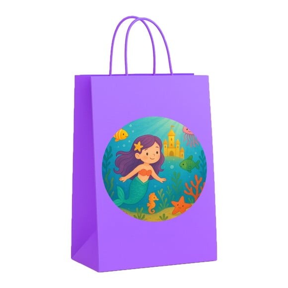 Sacola de Papel Personalizada Infantil Reino Subaquático