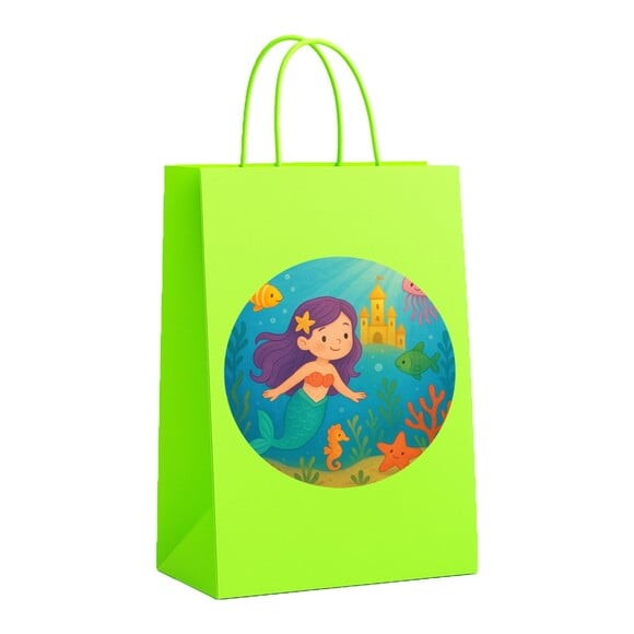 Sacola de Papel Personalizada Infantil Reino Subaquático