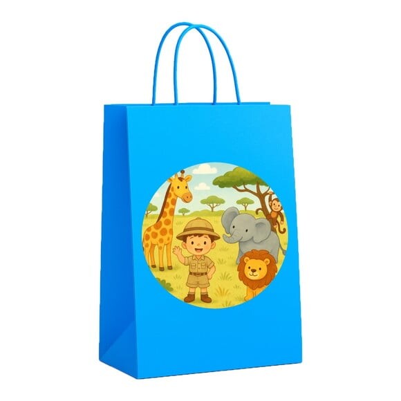 Sacola de Papel Personalizada Infantil Safari
