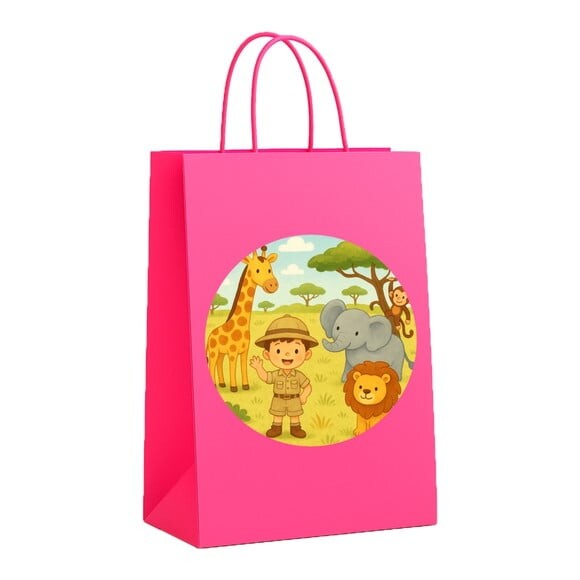 Sacola de Papel Personalizada Infantil Safari