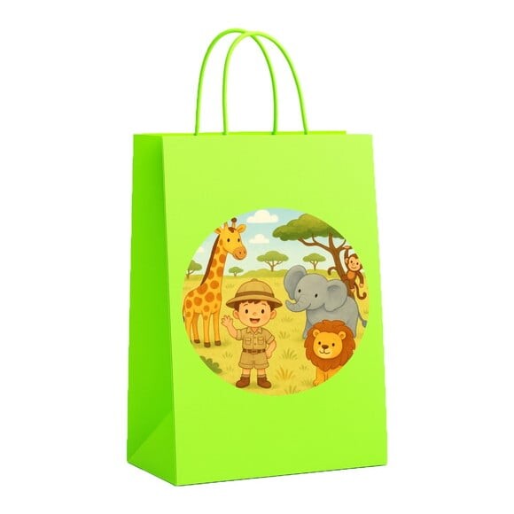 Sacola de Papel Personalizada Infantil Safari