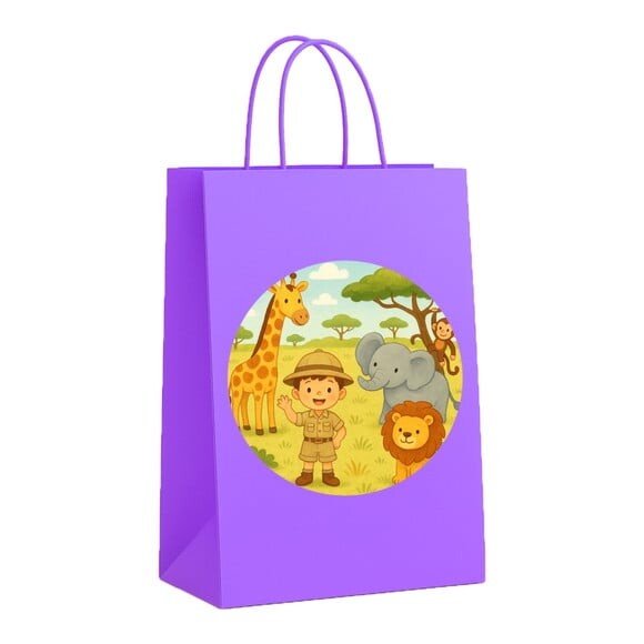 Sacola de Papel Personalizada Infantil Safari