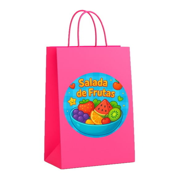 Sacola de Papel Personalizada Infantil Salada de Frutas