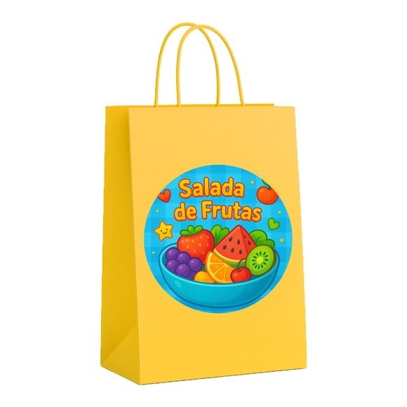 Sacola de Papel Personalizada Infantil Salada de Frutas
