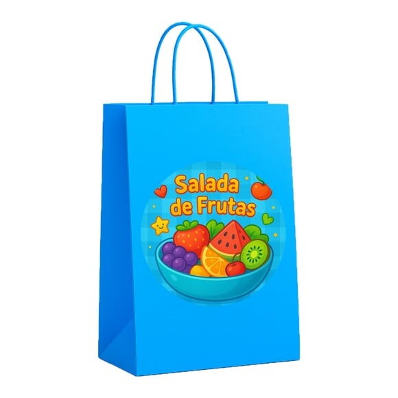 Sacola de Papel Personalizada Infantil Salada de Frutas