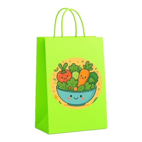 Sacola de Papel Personalizada Infantil Salada Divertida
