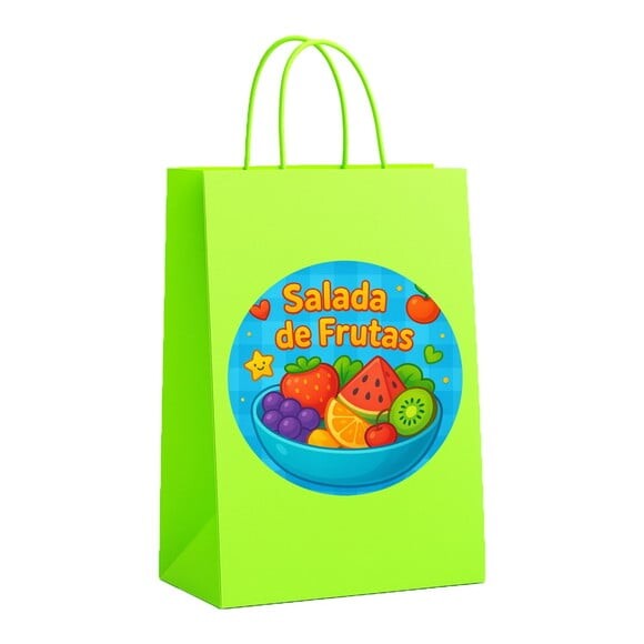 Sacola de Papel Personalizada Infantil Salada de Frutas