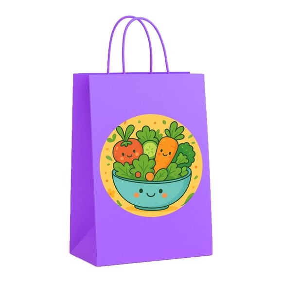 Sacola de Papel Personalizada Infantil Salada Divertida
