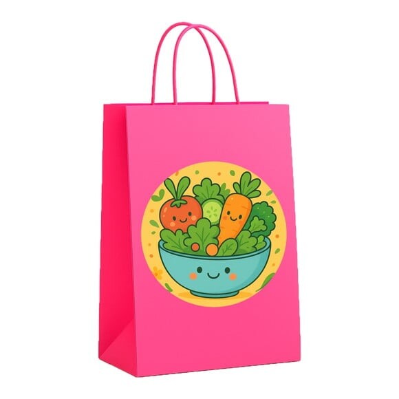 Sacola de Papel Personalizada Infantil Salada Divertida