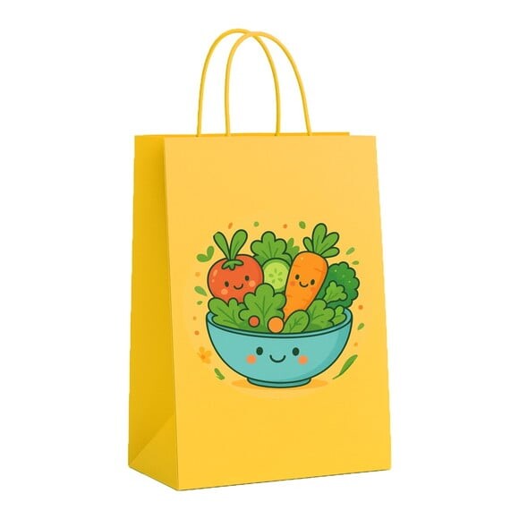 Sacola de Papel Personalizada Infantil Salada Divertida