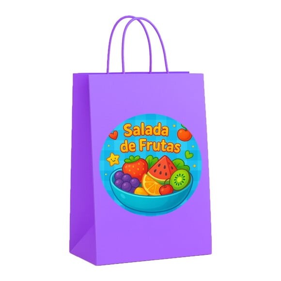 Sacola de Papel Personalizada Infantil Salada de Frutas