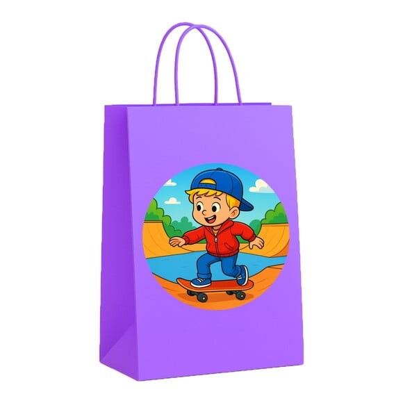 Sacola de Papel Personalizada Infantil Skate Kids