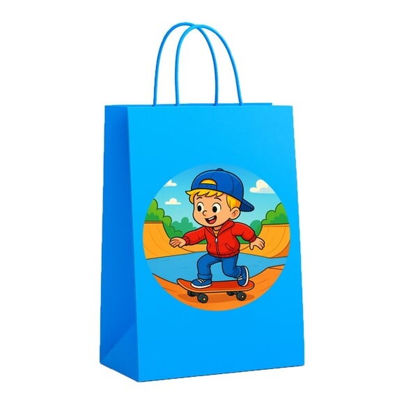 Sacola de Papel Personalizada Infantil Skate Kids