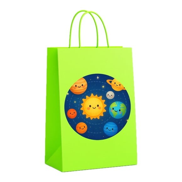 Sacola de Papel Personalizada Infantil Sistema Solar