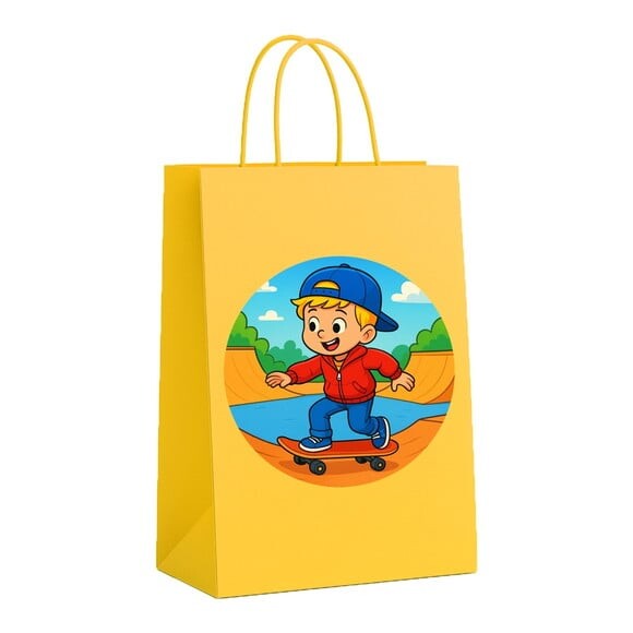 Sacola de Papel Personalizada Infantil Skate Kids