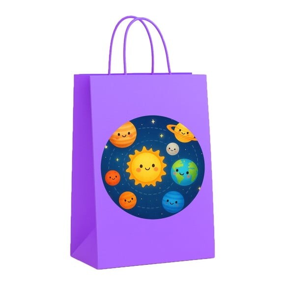 Sacola de Papel Personalizada Infantil Sistema Solar