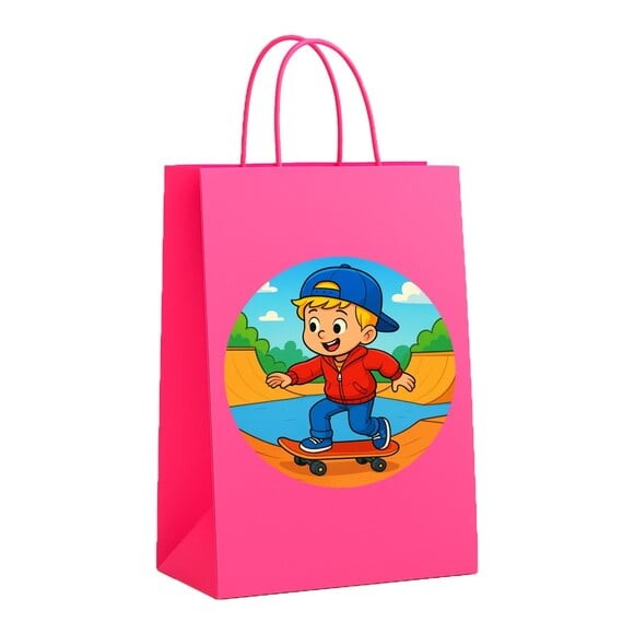 Sacola de Papel Personalizada Infantil Skate Kids