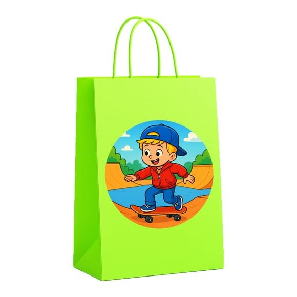 Sacola de Papel Personalizada Infantil Skate Kids