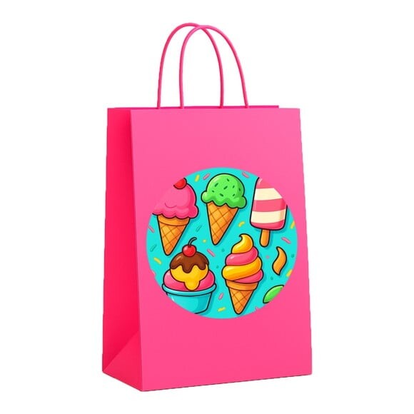 Sacola de Papel Personalizada Infantil Sorvetes