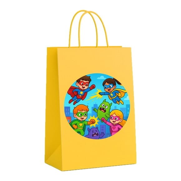 Sacola de Papel Personalizada Infantil Super Heróis