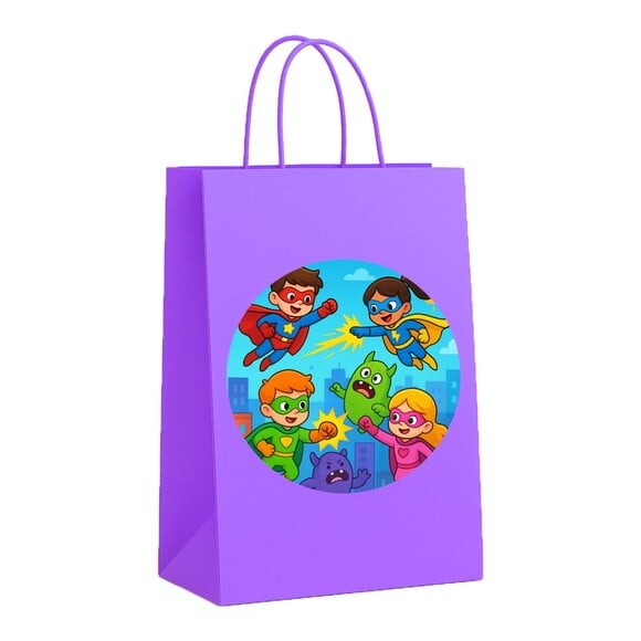 Sacola de Papel Personalizada Infantil Super Heróis