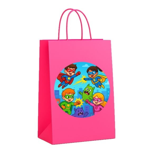 Sacola de Papel Personalizada Infantil Super Heróis