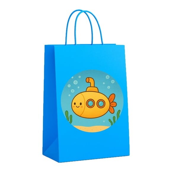 Sacola de Papel Personalizada Infantil Submarino
