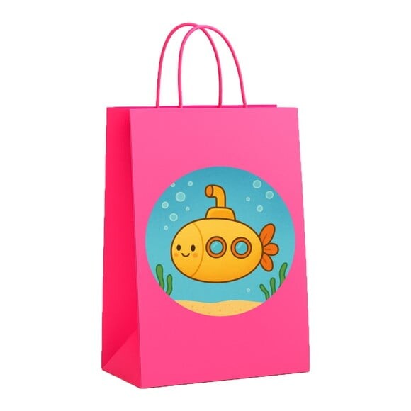 Sacola de Papel Personalizada Infantil Submarino