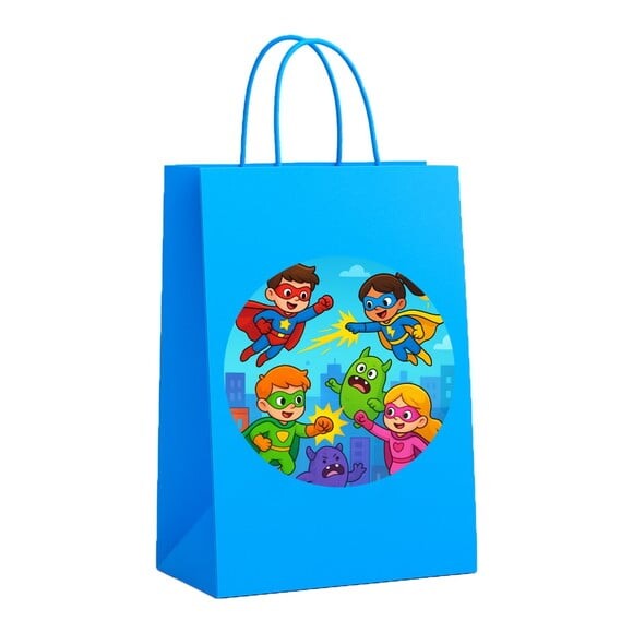Sacola de Papel Personalizada Infantil Super Heróis