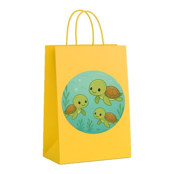 Sacola de Papel Personalizada Infantil Tartaruguinhas